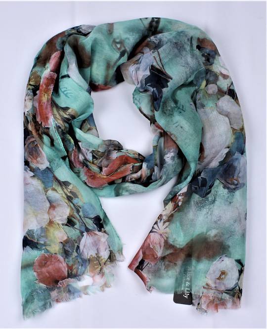Alice & Lily printed scarf green Style : SC/4921GRN